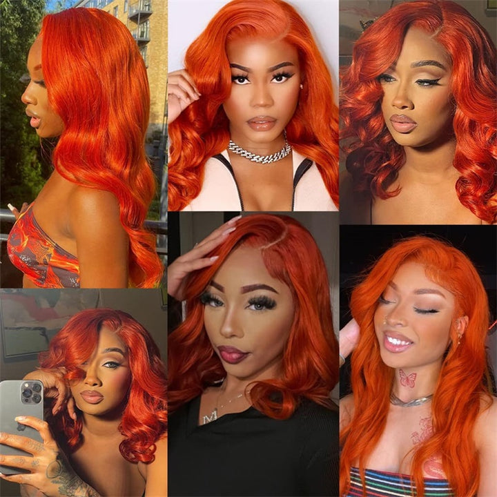 Ginger Orange Color Brazilian 3 Bundles Body Wave Human Hair Extensions