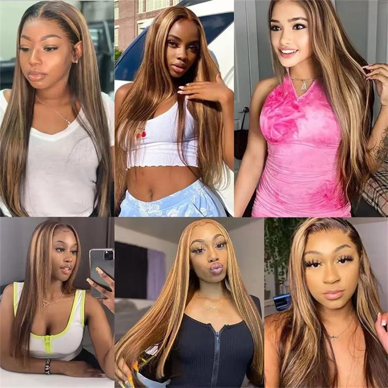 Allove Hair Piano Honey Blonde Yaki Straight 3 Bundles Highlight Hair Extension 100% Human Hair Bundles - AlloveHair