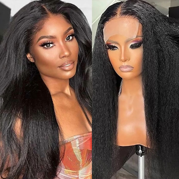 Don’t miss out on Allove Hair's Human Hair Yaki Straight Wig, now available as a 4x4 lace front wig during our exciting flash sale! This glueless wig offers effortless styling and a secure fit, making it perfect for everyday wear.