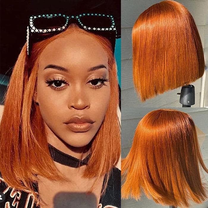 Embrace a bold new look with the Allove Hair Human Hair Bob Wig in a striking ginger color. This chic bob wig features luxurious straight hair that exudes sophistication and style. Crafted from high-quality human hair, it offers a natural appearance and the versatility to be styled as you desire.