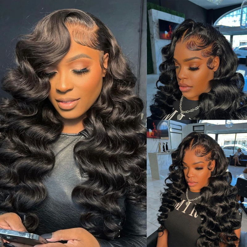 HD Invisible 5x5 Glueless Lace Closure Wig Loose Deep Wave Wear Go Wigs 200% Density