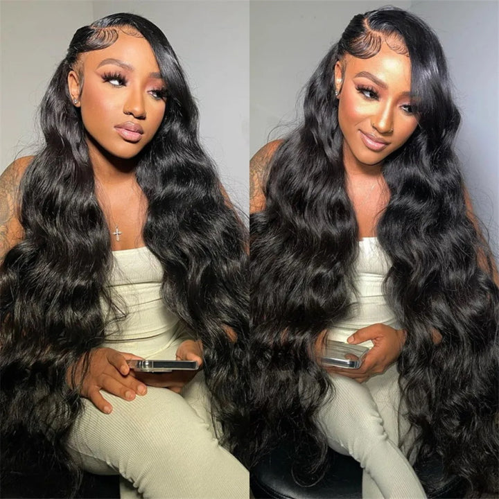 Long 40Inch Wear And Go Glueless Wigs HD 13x4 Lace Front Body Wave Human Hair 200 Density Wigs No Glue