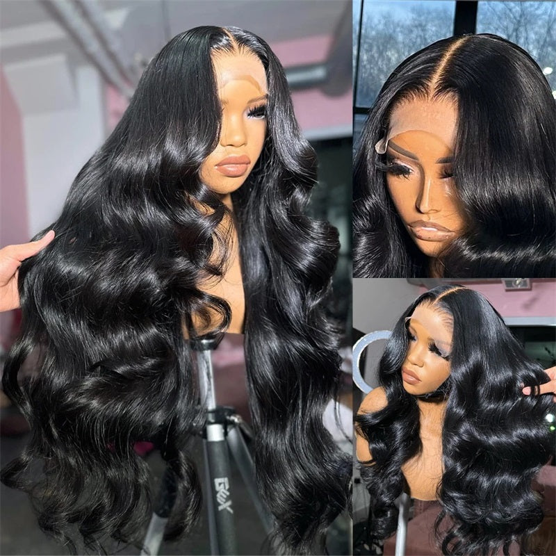 Long 40Inch Wear And Go Glueless Wigs HD 13x4 Lace Front Body Wave Human Hair 200 Density Wigs No Glue