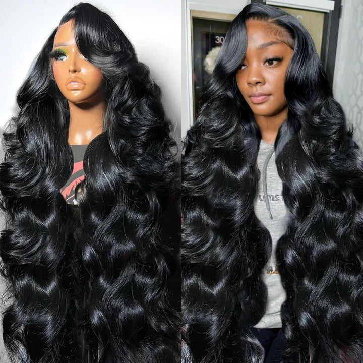 Long 40Inch Wear And Go Glueless Wigs HD 13x4 Lace Front Body Wave Human Hair 200 Density Wigs No Glue