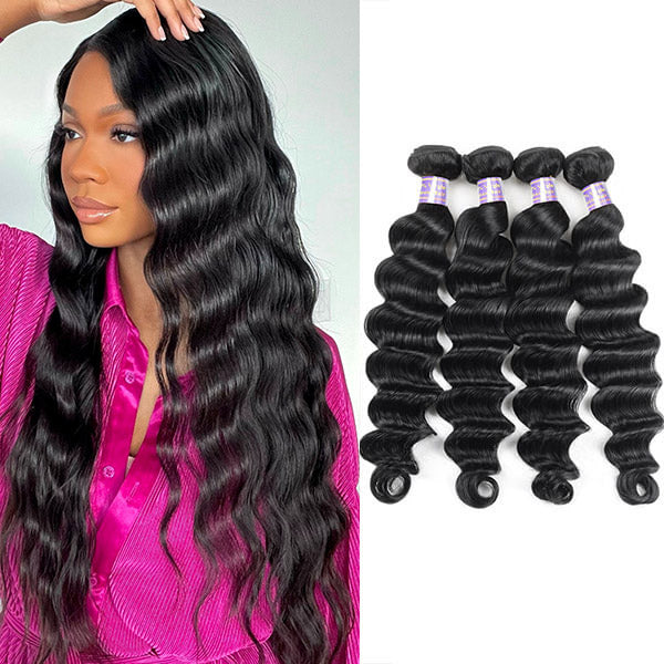 Allove Hair offers premium quality Loose Deep Wave Human Hair bundles made from luxurious Peruvian hair. Our Loose Deep Wave hair bundles are crafted to perfection, providing a natural and glamorous look.