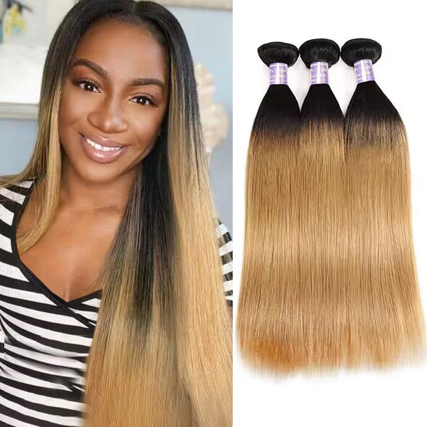 Enhance your look with Allove Hair Ombre Hair Extensions in stunning 1B/27 color! These premium human hair bundles offer a seamless blend of rich, dark roots transitioning into gorgeous blonde ends. Perfect for straight hair styles, these extensions allow you to achieve vibrant, colored hair effortlessly.