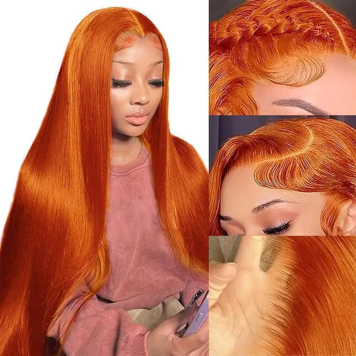 Transform your look this fall with Allove Hair's Orange Wigs! Our 13x4 lace front wigs feature stunning straight hair that perfectly embodies the vibrant hues of autumn. These colored wigs offer a bold yet stylish statement, making them an ideal choice for those seeking to embrace seasonal trends.