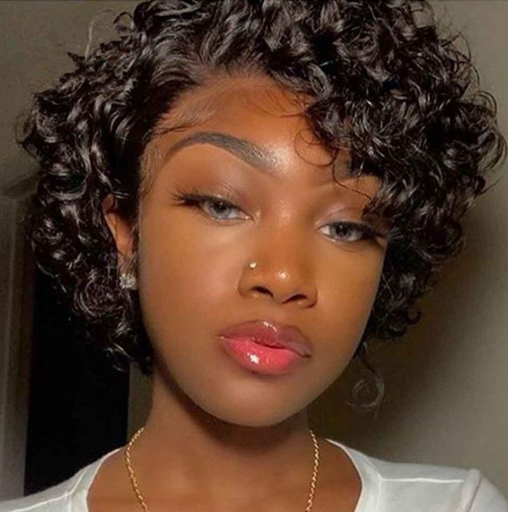 Trendy Short Curly Pixie Cut Bob Wig 13×4 Lace Front Wig 180% Density