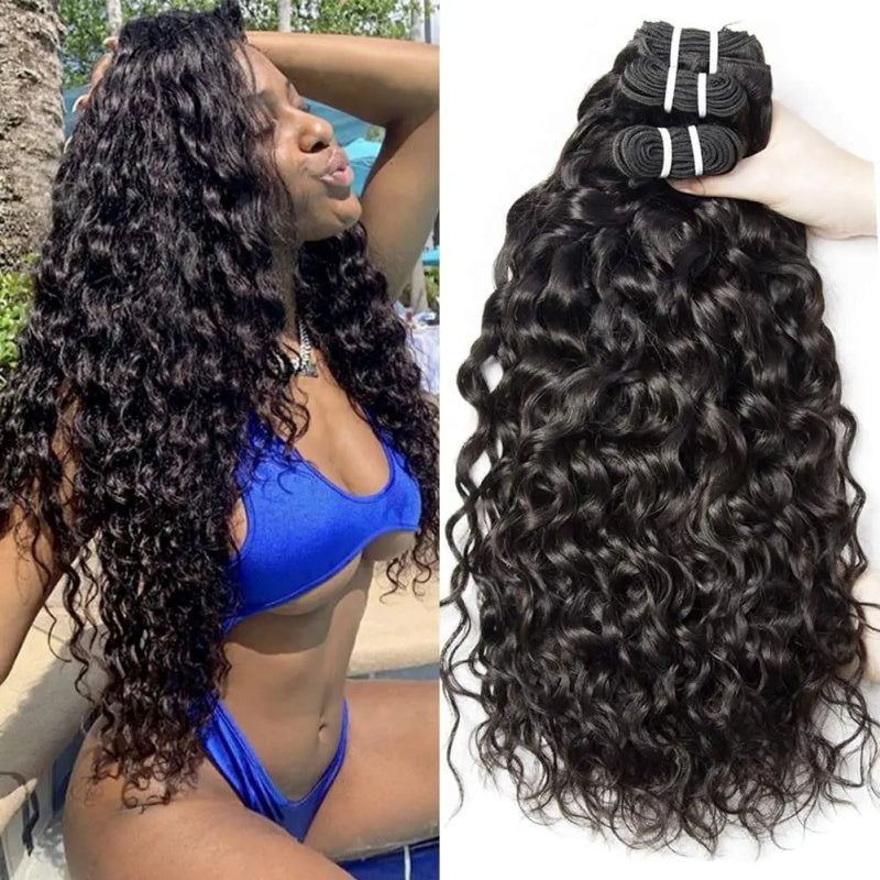 Elevate your style with Allove Hair's exquisite Peruvian water wave hair. Our premium human hair bundles are designed for a flawless sew-in application, featuring machine double weft construction for added durability and minimal shedding. Each bundle boasts luxurious waves that flow beautifully, available in a stunning 28 inch length to create the ultimate look.