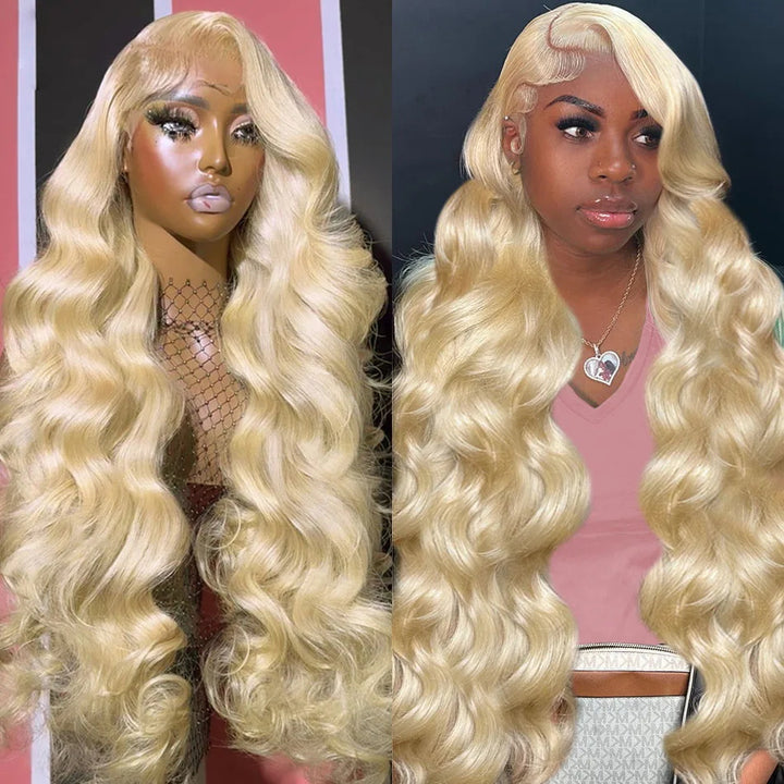 Transform your look with Allove Hair's exquisite Platinum Blonde Wigs in stunning 613 color. Our 13x6 lace front wig features luxurious body wave hair, offering a perfect blend of volume and natural movement.