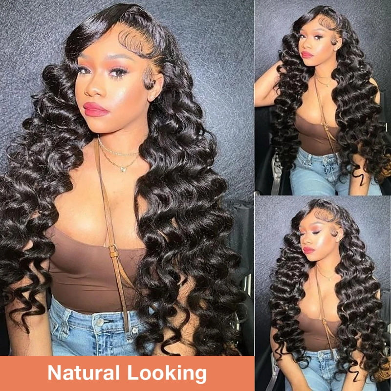 [50% OFF - No Code Needed] $99.99 for 24'' 5x5 Ready to Wear Loose Deep Wave Lace Front Wigs 180% Density - AlloveHair