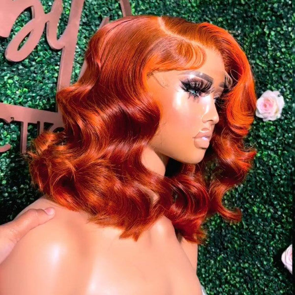 Illuminate your look with the Allove Hair Cooper Red Bob Lace Wig! This stunning short hair wig features a chic bob cut in a vibrant cooper red color that adds a bold and fiery touch to your style. Crafted with high-quality lace for a natural appearance.