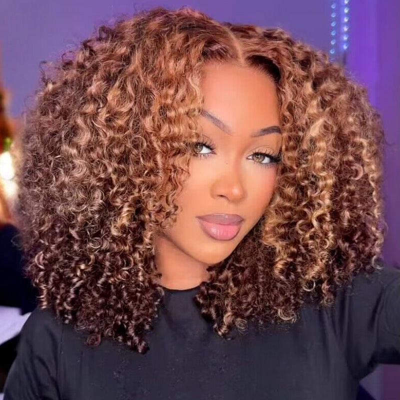 Introducing the Allove Hair Wig with Brown Highlights, featuring stunning curly hair that adds volume and texture. This glueless wig offers effortless styling and comfort, allowing you to enjoy a natural look without the need for adhesives.