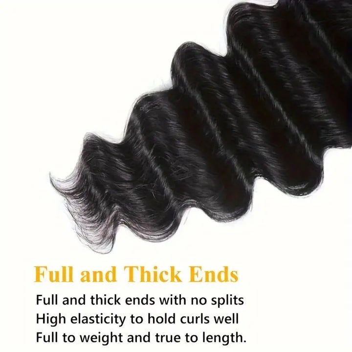 Allove Hair Peruvian Loose Deep Wave 3 Bundles Human Hair Extensions