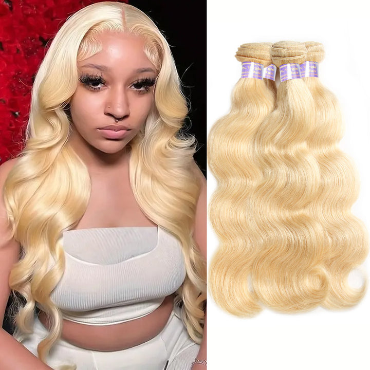 Allove Hair 613 Blonde Body Wave Hair 4 Bundles 100% Human Virgin Hair