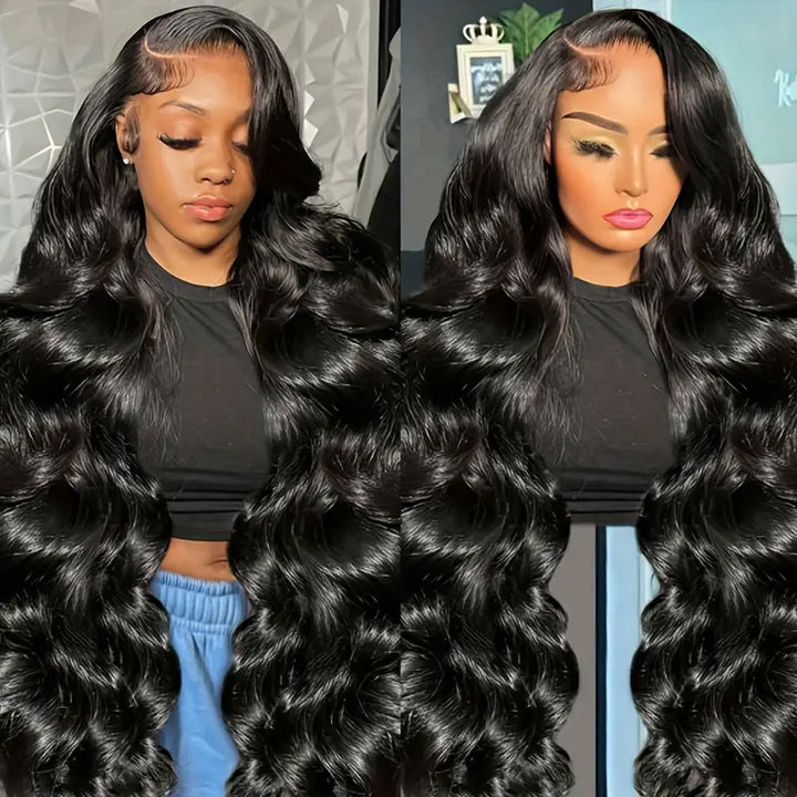 【C Part】Long 40 Inch Body Wave Human Hair Affordable 180% Density Wig HD 13x4 Glueless Wigs