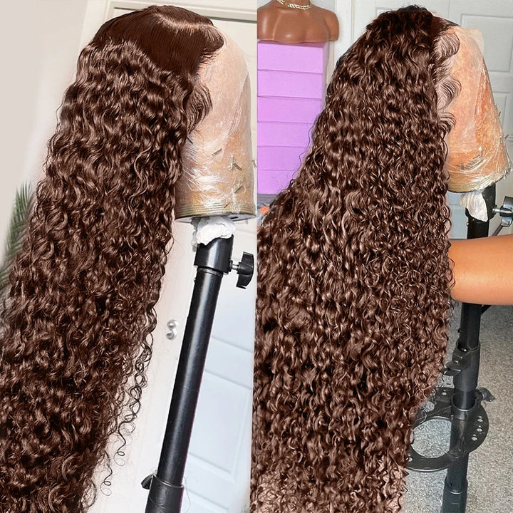 Elevate your style with the Allove Hair Chocolate Brown Lace Front Wig, featuring luxurious deep wave hair crafted from 100% human hair. This HD lace wig offers an incredibly natural look, seamlessly blending with your scalp for a flawless finish. With its beautiful deep wave curls, this colored wig provides volume and movement, allowing you to express your unique style effortlessly.