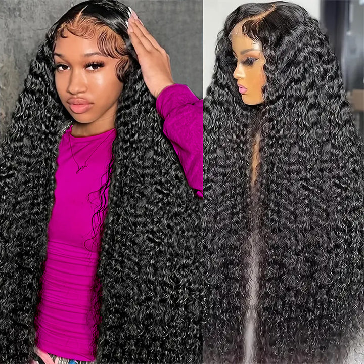 【C Part】Wear & Go 40 Inch Undetectable Invisible 13x4 HD Glueless Lace Front Brazilian Deep Curly Wigs