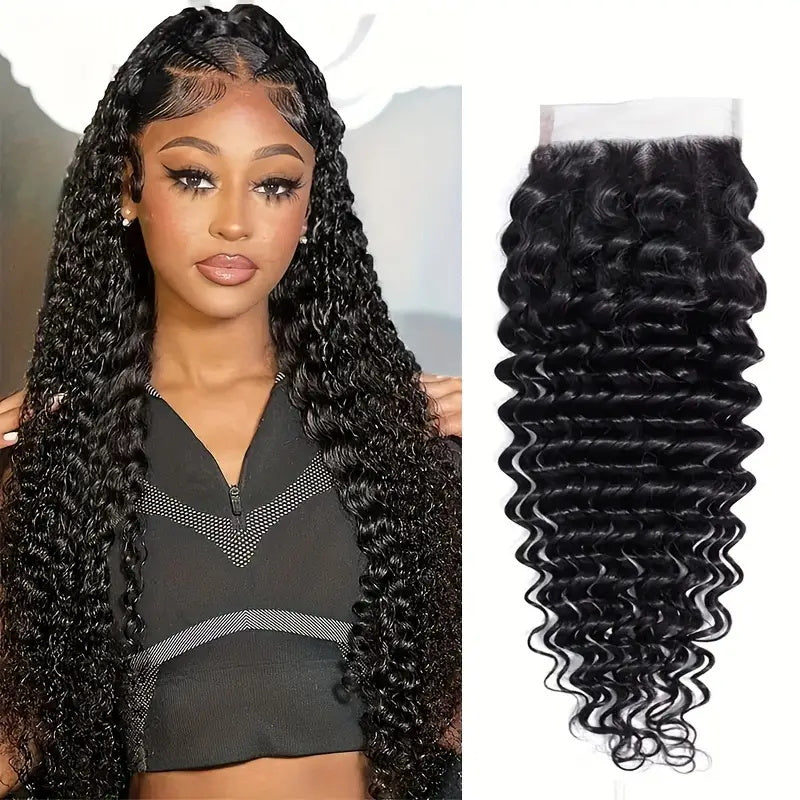 Allove Hair features exquisite deep wave hair bundles paired with a 4x4 lace closure, perfect for sew-in installations. This combination offers a natural and seamless look, allowing you to achieve beautiful, defined waves effortlessly. The 4x4 lace closure ensures a secure fit while providing versatility in styling.