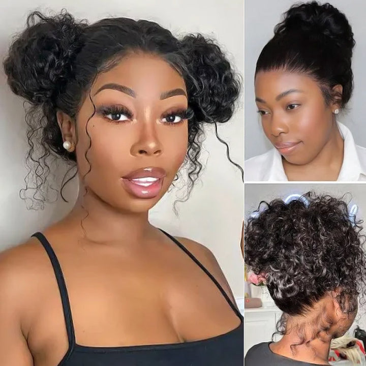 Full Lace Wig Brazilian Deep Wave Human Hair Invisible HD Lace Wigs - AlloveHair