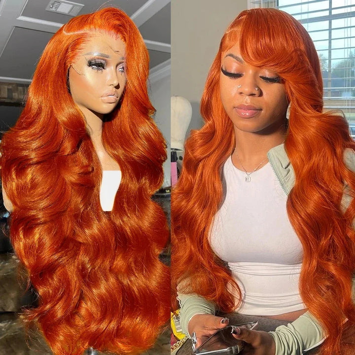 Embrace the beauty of autumn with the Allove Hair Ginger Lace Front Wig, a stunning 13x4 lace front wig featuring luxurious body wave hair in a vibrant ginger hue. Perfect for those seeking colored wigs that capture the essence of fall, this wig adds warmth and richness to your look. Its natural waves flow beautifully, making it an ideal choice for any occasion.