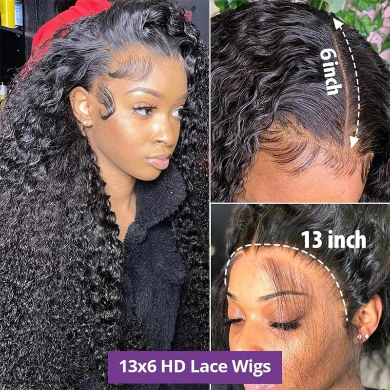 Water Wave Lace Front Wig 13X6 HD Lace Frontal Wig 250 Density Lace Wigs for Women Human Hair Wet And Wavy Lace Frontal Wigs