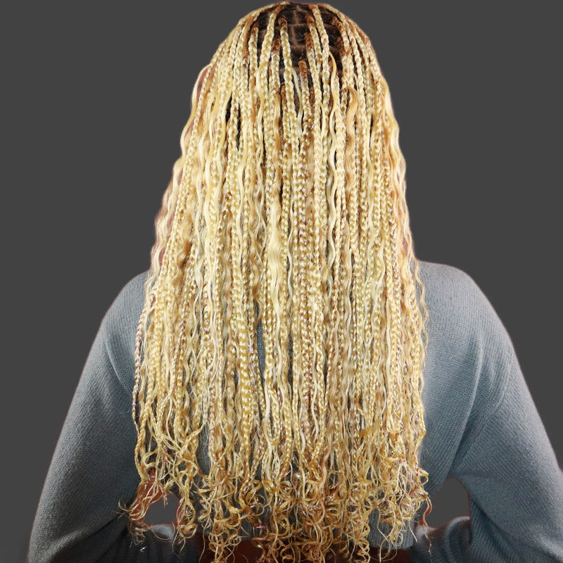 Allove #613 Blonde Deep Wave Bulk Hair Extensions For Braiding 3/4 Bundles