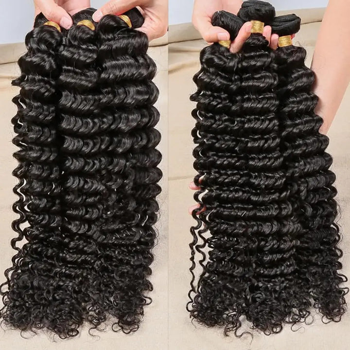 Overnight Shipping Deep Wave 3 Bundles Virgin Human Hair Extensions