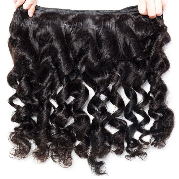 Allove Hair Brazilian Loose Wave Virgin Human Hair 3 bundles With 360 Lace Closure - AlloveHair