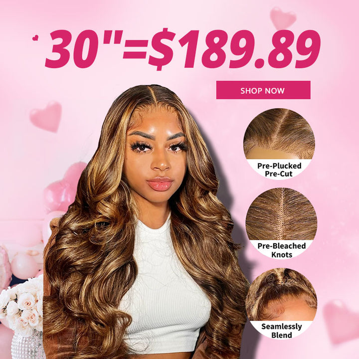 [ 70% OFF - No Code Needed] 13x4 30''= $189.89 13x6 30'' = $199.89 P4/27 Highlight Pre Cut & Pre-plucked & Bleached Knots Ready To Wear Lace Front Wig 180% Density