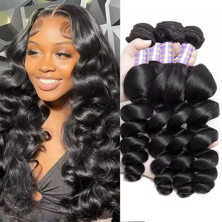 Allove Hair Malaysian Loose Wave Virgin Hair 4 Bundles Hair Weft