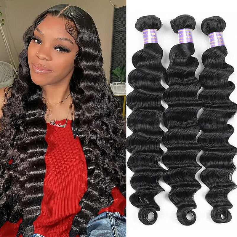 Discover the beauty of Allove Hair's Loose Deep Wave Hair, crafted from premium human hair bundles for a natural look and feel. Our luxurious Peruvian hair offers exceptional softness and durability, making it perfect for enhancing your style.