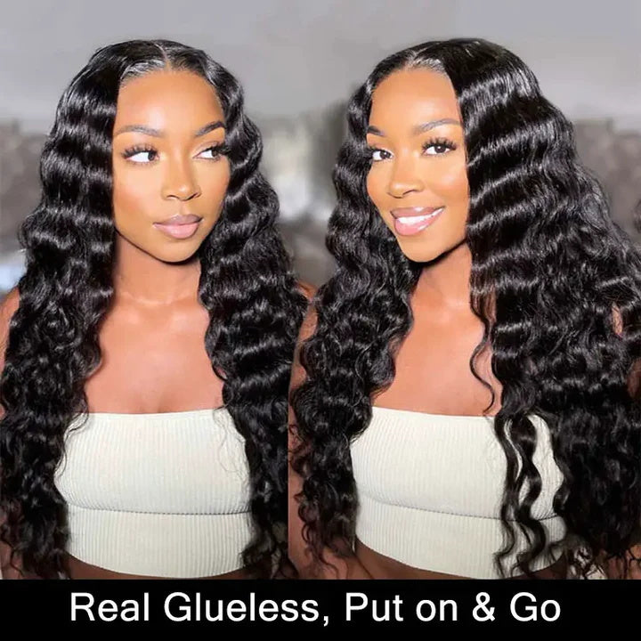 Introducing the Allove Hair 13x4 Lace Front Wig, designed specifically for the beauty of black women. This stunning glueless wig features loose deep wave hair that effortlessly accentuates your natural beauty. With its HD lace construction, it offers a seamless and realistic look, allowing for versatile styling options. Perfect for everyday wear or special occasions, this wig combines comfort and elegance, making it a must-have addition to your collection!