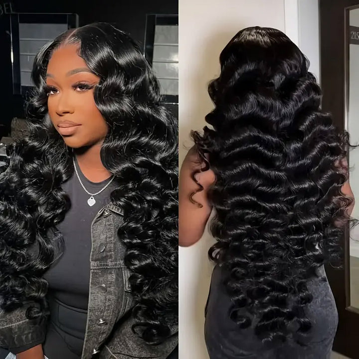 【C Part】13x4 HD Lace Front Wig Loose Deep Wave Human Hair Wig With Pre Plucked Hairline - AlloveHair