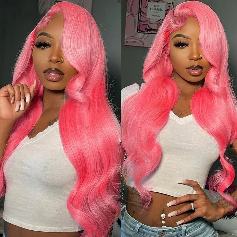 Barbie Pink Wigs Body Wave Hair 13x4 HD Lace Front Wigs Pre Plucked AlloveHair