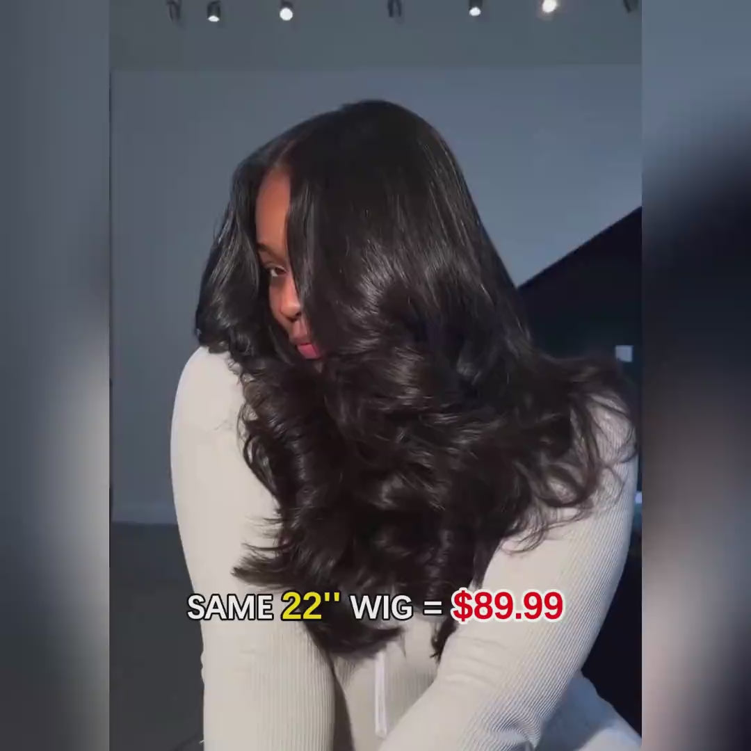 [50% OFF - No Code Needed] 26'' = $119.99 Pre Cut Lace & Pre Plucked & Bleached Knots Ready To Wear 5x5 Lace Closure Wigs 180% Density