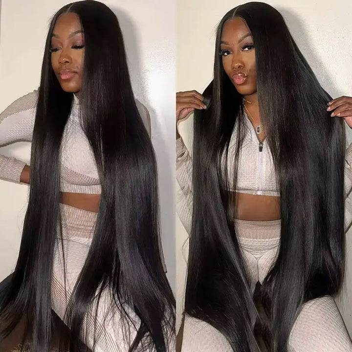 13x4 Undetectable HD Glueless Lace Front Wig Brazilian Straight Human Hair 40 Inch Wig Wear to Go - AlloveHair