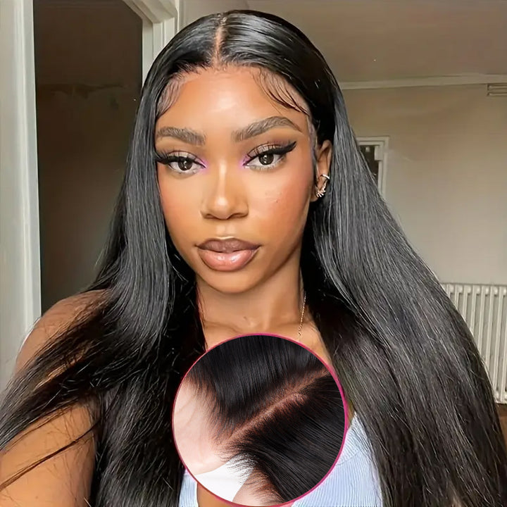 30Inch 5x5 HD Pre Plucked Wear and Go Lace Closure Wig Straight Hair Glueless Lace Wigs 200% Density