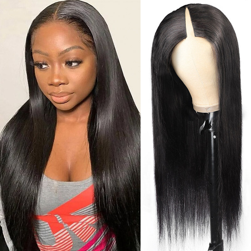 Allove Hair Beginner Friendly Sliky Straight V Part Glueless Wig For Black Women