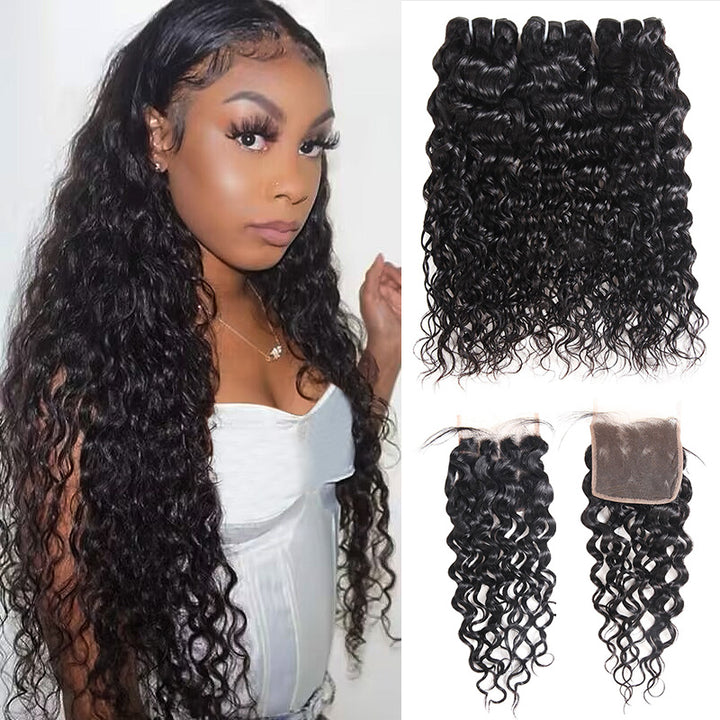 Transform your look with water wave bundles with closure from Allove hair! These premium hair bundles feature stunning, bouncy waves that add volume and texture to any hairstyle. Plus, enjoy free shipping on your order, making it easier than ever to elevate your style. Whether you're aiming for an elegant or playful look, these water wave bundles will help you achieve beautiful, head-turning results!