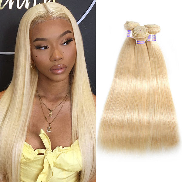 Elevate your style with Allove Hair's 613 Blonde Bundles, featuring stunning straight hair that exudes elegance and sophistication. Made from virgin human hair, these premium bundles come in a convenient set of 3 pieces, ensuring you have everything you need for a flawless look.