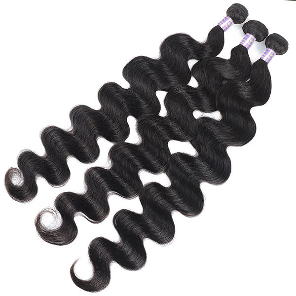 Allove 30 Inch Body Wave Bundles Human Hair Bundles Brazilian Virgin Hair Weave Bundles 1/3/4 Bundle Deals Remy Hair Extensions