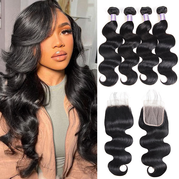 Elevate your hairstyle with Allove Hair Body Wave Human Hair Bundles with Closure, made from premium Brazilian virgin human hair. This luxurious sew-in option provides stunning body wave textures that add volume and movement to your look. Each bundle seamlessly blends for a natural finish, ensuring you achieve a flawless style that's both elegant and versatile. Perfect for any occasion, these bundles are the ideal choice for those seeking beauty and quality!