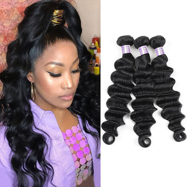 Elevate your style with Allove's Loose Deep Wave Bundles, crafted from premium Brazilian hair for a luxurious feel and look. Perfect for sew-in installations, these bundles offer beautiful, voluminous waves that add depth and dimension to your hairstyle. Enjoy the convenience of free shipping on every order, making it easier than ever to achieve the gorgeous locks you've always desired.