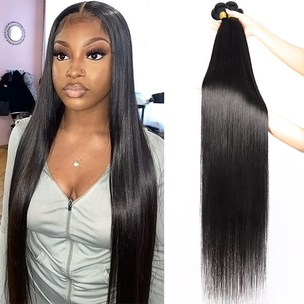 Enhance your beauty with straight bundles of human hair from Allove hair, specifically designed for a flawless sew-in installation. Perfect for Black women seeking a sleek and sophisticated look, these premium bundles provide a silky, smooth texture that effortlessly blends with your natural hair.